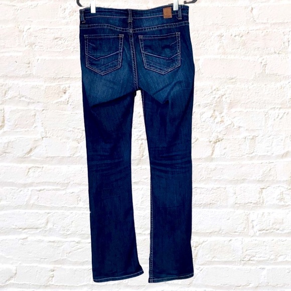 BKE Payton Bootcut Stretch Dark Wash Mid Rise BUCKLE Jeans 27L 27x33 1/2 Long - Picture 2 of 16